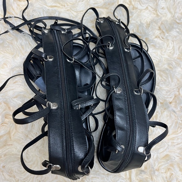 Free People Gladiator Sandals Black Leather Size 6.5 - Picture 10 of 14